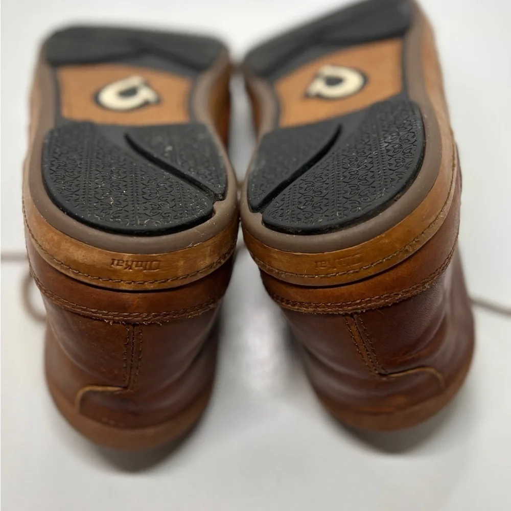 OluKai Brown Leather Chukka Boots Men’s 11 Lace Up Casual Comfort Shoes